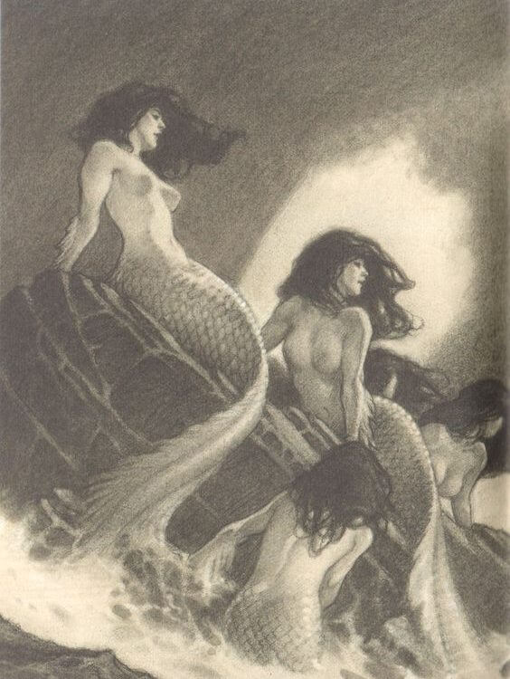 Denizi kızı ve balıkçı